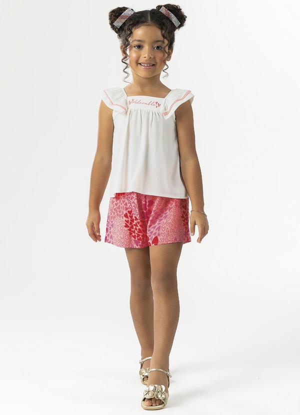 Cativa Kids - Conjunto Estiloso Bordado Vermelho