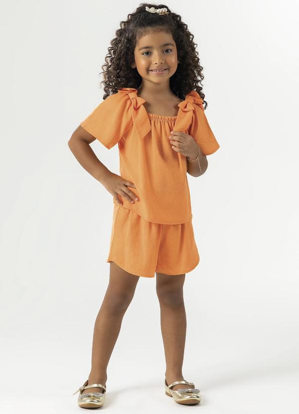 Cativa Kids - Conjunto Estiloso com Laço Laranja 1
