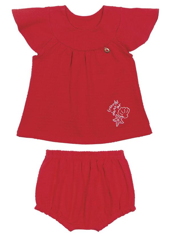 Alenice - Conjunto Estrelinhas do Mar Meninas Vermelho