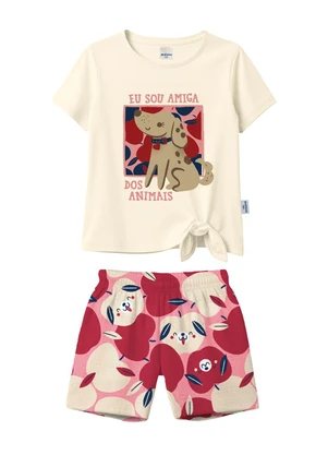 Malwee Kids - Conjunto Eu Sou Amiga dos Animais Off White - MALWEE KIDS
