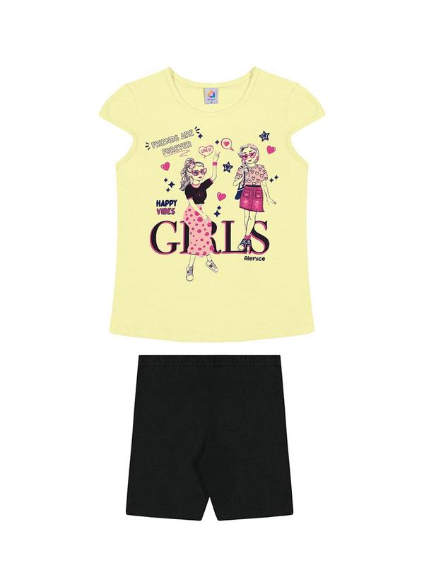 Alenice - Conjunto Fashion Girls Menina Amarelo