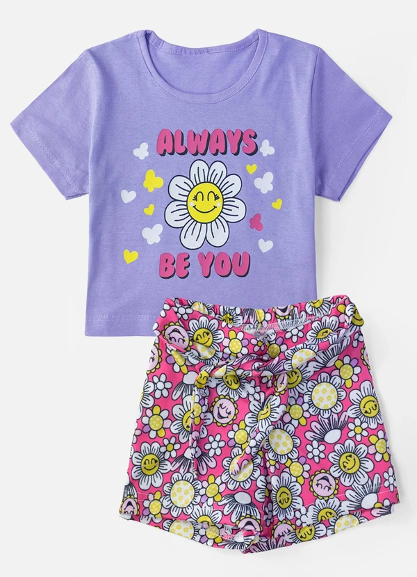 Laluna - Conjunto Feminino Always Be You Flor Lilás 2