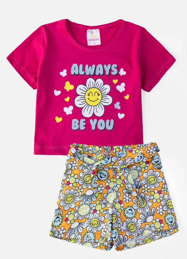 Laluna - Conjunto Feminino Always Be You Flor Pink 2