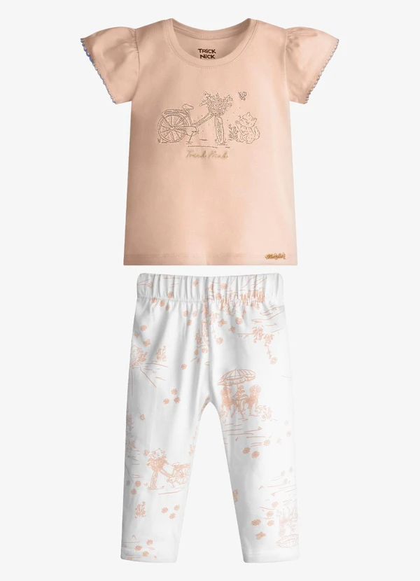 Trick Nick - Conjunto Feminino Blusa com Legging Rosa