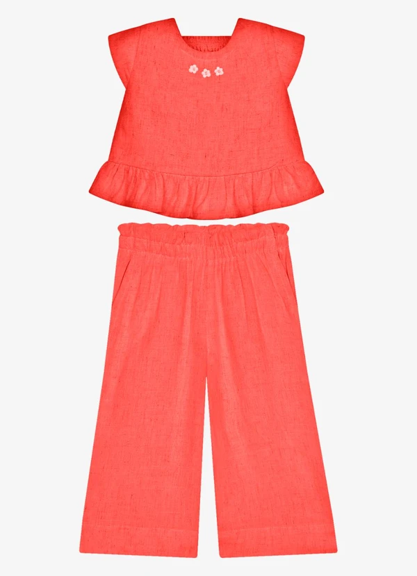 Trick Nick - Conjunto Feminino Blusa com Pantacourt Rosa