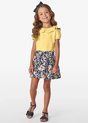 Trick Nick - Conjunto Feminino Blusa com Saia Amarelo - TRICK NICK