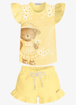 Trick Nick - Conjunto Feminino Blusa com Shorts Amarelo - TRICK NICK