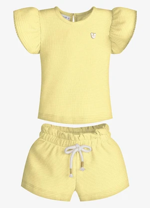 Trick Nick - Conjunto Feminino Blusa com Shorts Amarelo - TRICK NICK