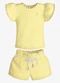 Trick Nick - Conjunto Feminino Blusa com Shorts Amarelo - variação: Amarelo
