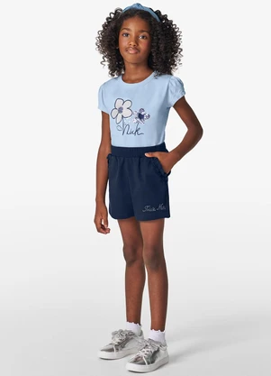 Trick Nick - Conjunto Feminino Blusa com Shorts Azul - TRICK NICK