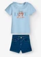 Trick Nick - Conjunto Feminino Blusa com Shorts Azul - variação: Azul