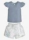 Trick Nick - Conjunto Feminino Blusa com Shorts Azul - variação: Azul