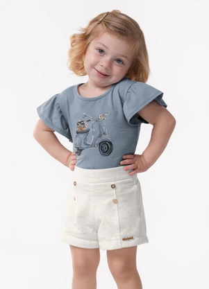 Trick Nick - Conjunto Feminino Blusa com Shorts Azul - TRICK NICK