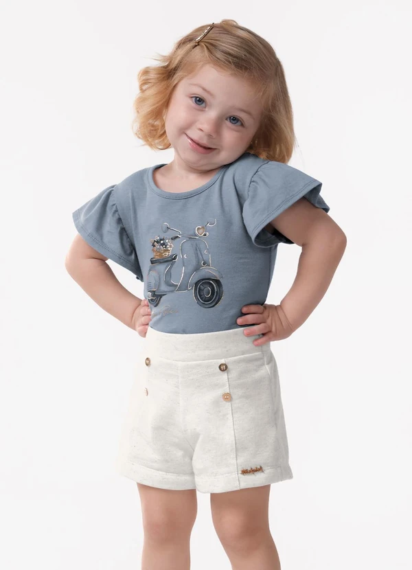 Trick Nick - Conjunto Feminino Blusa com Shorts Azul