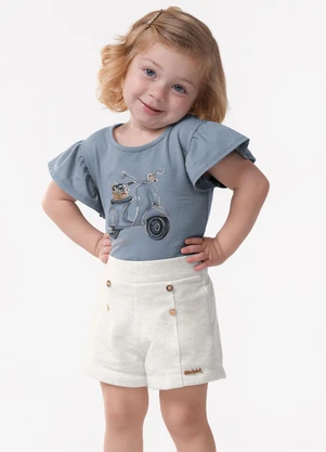 Trick Nick - Conjunto Feminino Blusa com Shorts Azul - TRICK NICK