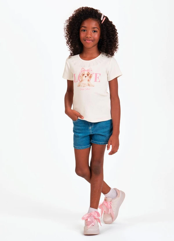 Trick Nick - Conjunto Feminino Blusa com Shorts Bege 3