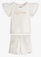 Trick Nick - Conjunto Feminino Blusa com Shorts Bege - variação: Bege