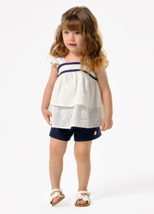 Trick Nick - Conjunto Feminino Blusa com Shorts Bege - TRICK NICK
