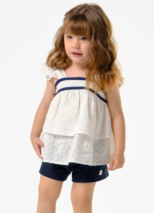Trick Nick - Conjunto Feminino Blusa com Shorts Bege - TRICK NICK