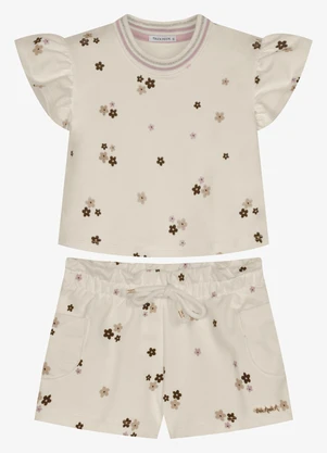 Trick Nick - Conjunto Feminino Blusa com Shorts Bege - TRICK NICK