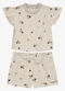 Trick Nick - Conjunto Feminino Blusa com Shorts Bege - variação: Bege