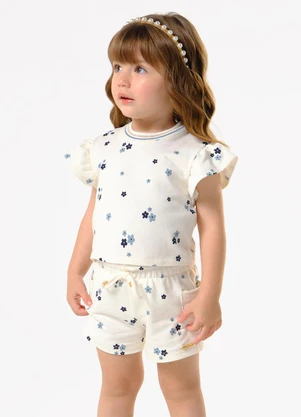 Trick Nick - Conjunto Feminino Blusa com Shorts Bege - TRICK NICK