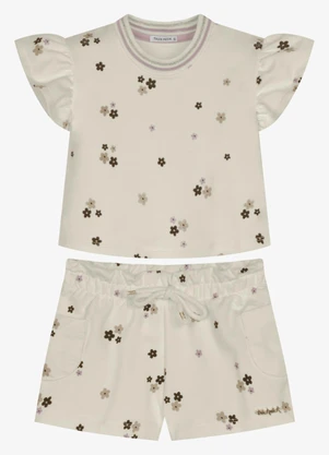 Trick Nick - Conjunto Feminino Blusa com Shorts Bege - TRICK NICK