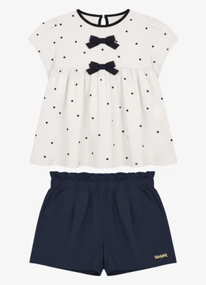 Trick Nick - Conjunto Feminino Blusa com Shorts Bege - TRICK NICK