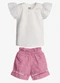 Trick Nick - Conjunto Feminino Blusa com Shorts Bege - variação: Bege