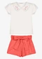 Trick Nick - Conjunto Feminino Blusa com Shorts Bege - variação: Bege