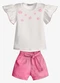 Trick Nick - Conjunto Feminino Blusa com Shorts Bege - variação: Bege