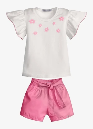 Trick Nick - Conjunto Feminino Blusa com Shorts Bege - TRICK NICK