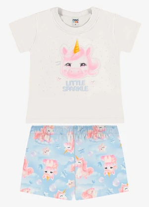 Rovi Kids - Conjunto Feminino Blusa com Shorts Bege - ROVI KIDS