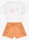Trick Nick - Conjunto Feminino Blusa com Shorts Vermelho - variação: Branco