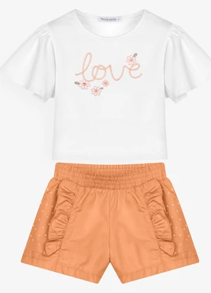 Trick Nick - Conjunto Feminino Blusa com Shorts Branco - TRICK NICK