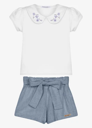 Trick Nick - Conjunto Feminino Blusa com Shorts Branco - TRICK NICK