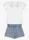Trick Nick - Conjunto Feminino Blusa com Shorts Branco - variação: Branco