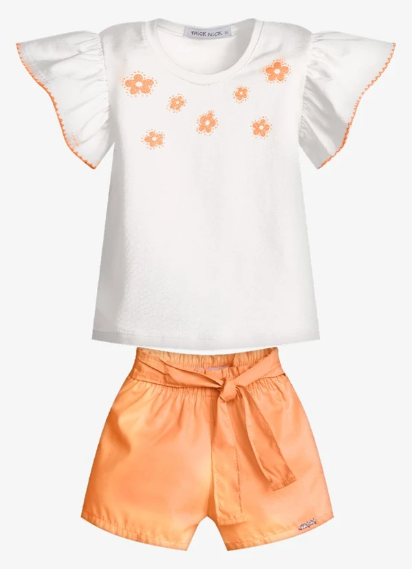 Trick Nick - Conjunto Feminino Blusa com Shorts Branco