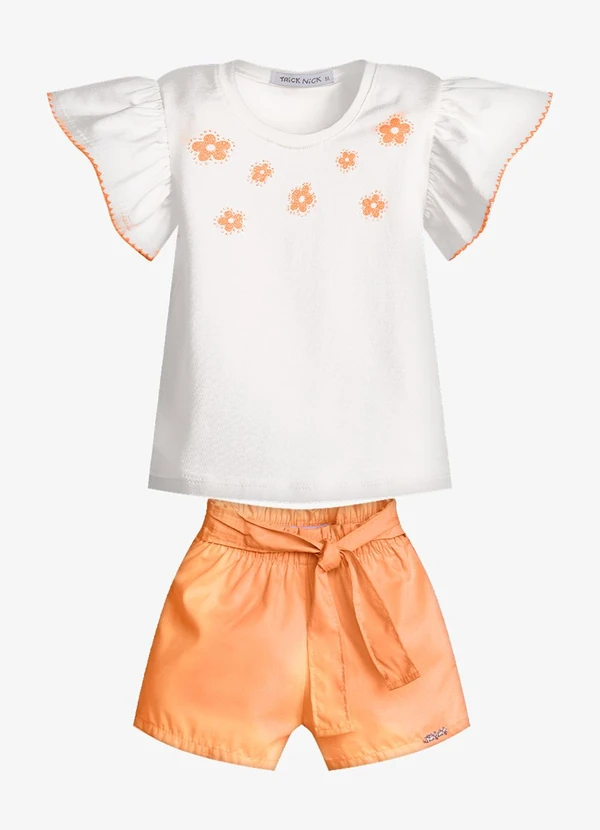 Trick Nick - Conjunto Feminino Blusa com Shorts Branco