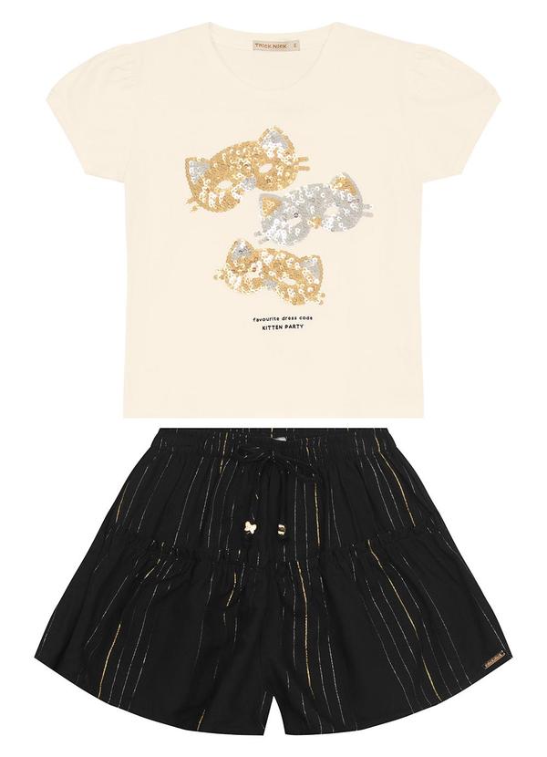 Trick Nick - Conjunto Feminino Blusa com Shorts Preto 2
