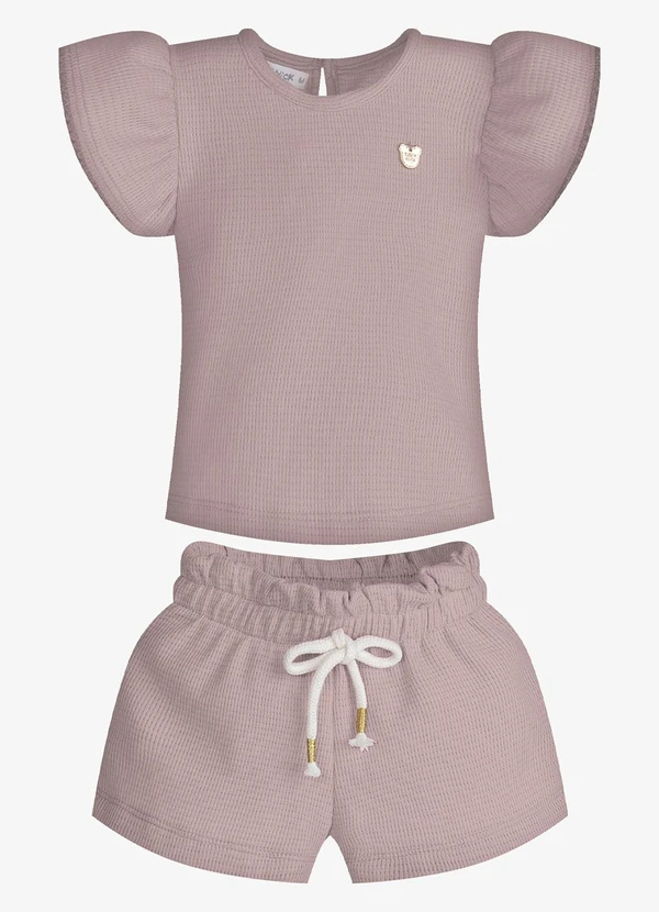Trick Nick - Conjunto Feminino Blusa com Shorts Rosa