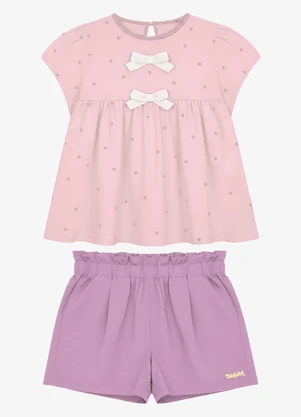 Trick Nick - Conjunto Feminino Blusa com Shorts Rosa - TRICK NICK
