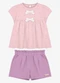 Trick Nick - Conjunto Feminino Blusa com Shorts Bege - variação: Rosa