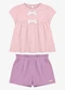 Trick Nick - Conjunto Feminino Blusa com Shorts Bege - variação: Rosa