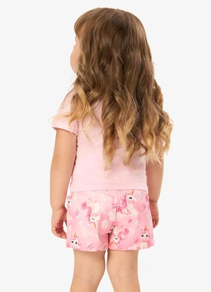Rovi Kids - Conjunto Feminino Blusa com Shorts Rosa - ROVI KIDS
