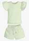 Trick Nick - Conjunto Feminino Blusa com Shorts Amarelo - variação: Verde