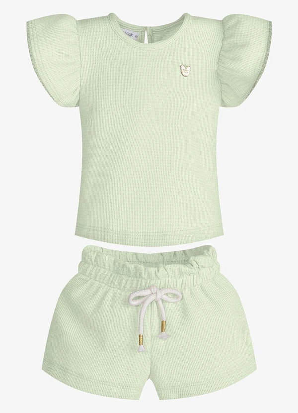 Trick Nick - Conjunto Feminino Blusa com Shorts Verde