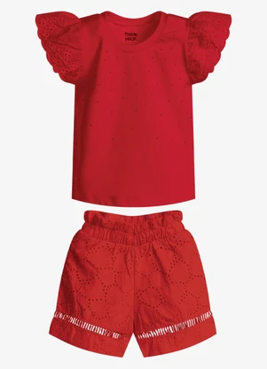 Trick Nick - Conjunto Feminino Blusa com Shorts Vermelho - TRICK NICK