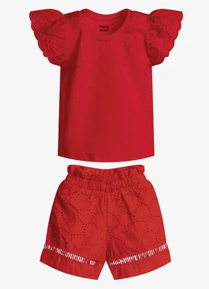 Trick Nick - Conjunto Feminino Blusa com Shorts Vermelho - TRICK NICK