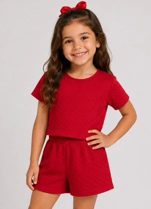 Select - Conjunto Feminino Blusa e Short Vermelho - SELECT